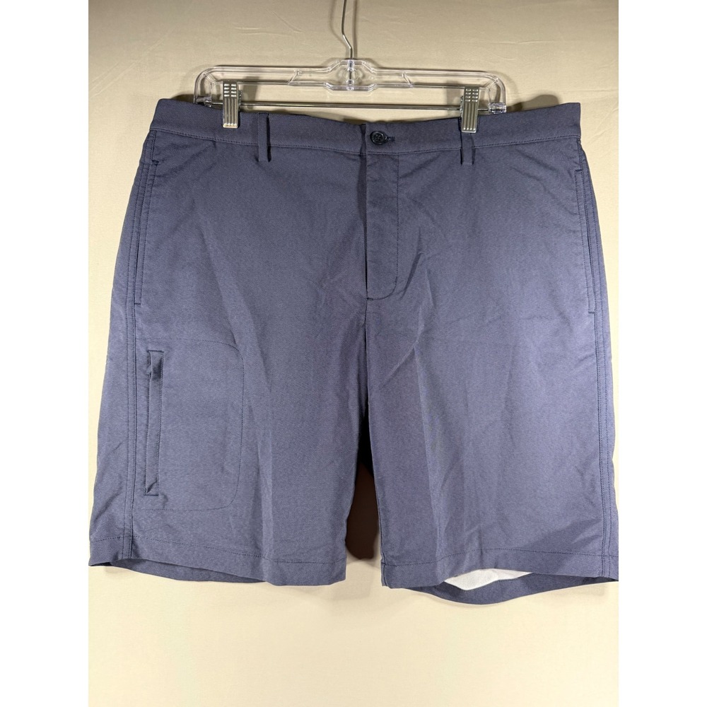 Greg Norman Mens Golf Shorts Navy Blue Stretch Performance Flat Front Size 36